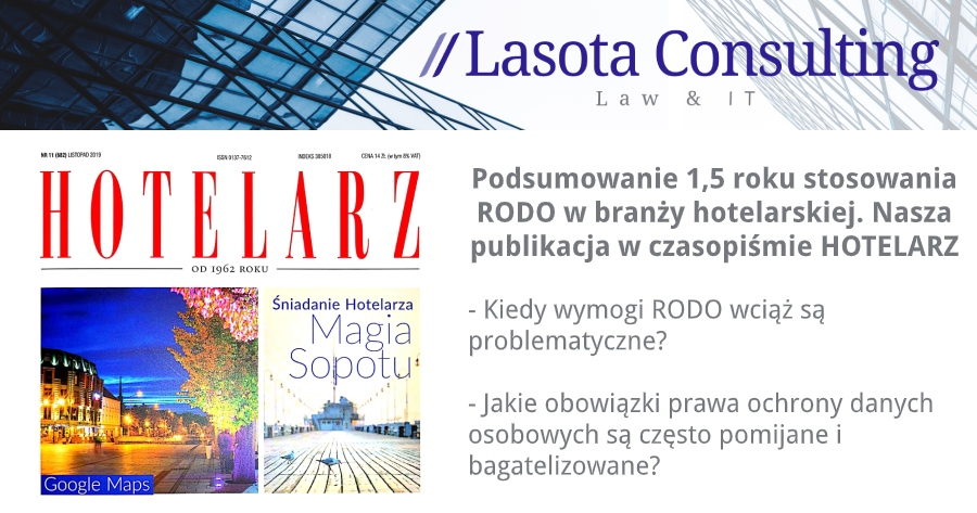 Lasota Consulting Sp. z o.o. - Podsumowanie 1,5 roku obowiązywania RODO - HOTELARZ